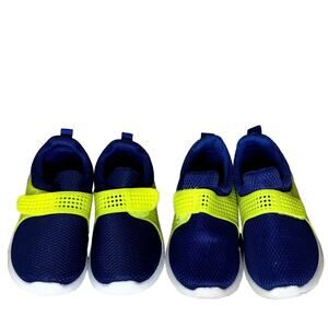 2 PACK PRO PLAYER VELCRO TODDLER SNEAKERS BLUE AND LIME GREEN SIZE 9 AND SIZE 10